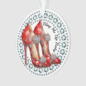 Bling me op hoge hakken ornament (voorkant)