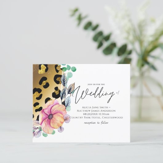 Bling Meisjesachtige Glam Luipaardprint Roze Goude (Staand voorkant)