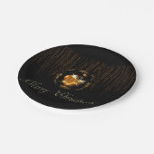 Bling Merry KerstBlack en Gold Papieren Bordje (Gekanteld)