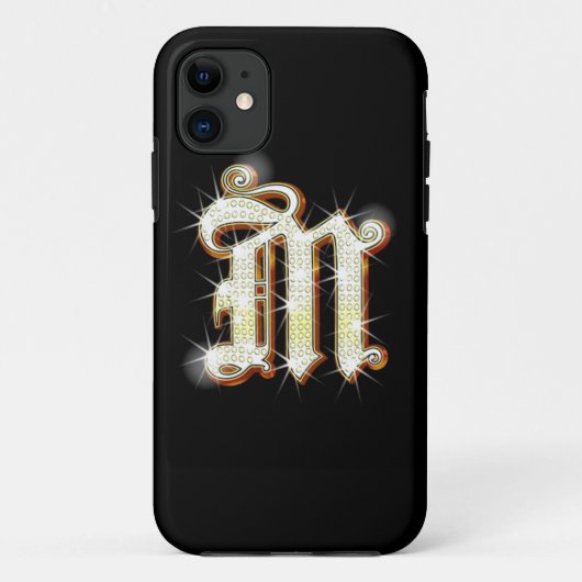 Bling Monogram M iPhone 5 Hoesje (Achterkant)