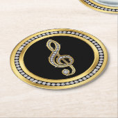 Bling Musical Note Ronde Kartonnen Onderzetter (Gebogen)
