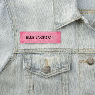 Bling Name Tag Roze Glitter