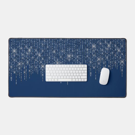 Bling op blauw bureaumat (Keyboard & Muis)