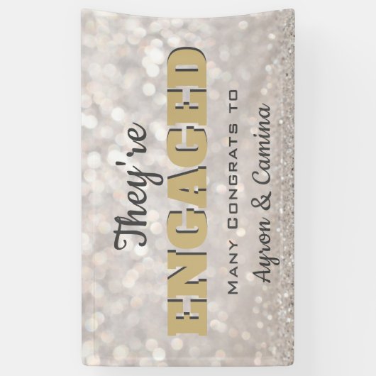 Bling! Perfect Engagement party banner (Verticaal)