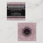 Bling Pink Jewelry Diamond Punch Loyalty Vierkante Visitekaartje (Voorkant / Achterkant)