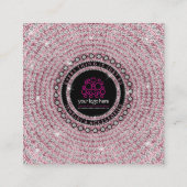 Bling Pink Jewelry Diamond Punch Loyalty Vierkante Visitekaartje (Achterkant)
