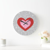 Bling Pink Love Heart Grote Klok (Huis)