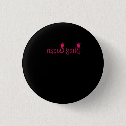 Bling Queen Reverse Pink Paparazzi Live Mirror Ronde Button 3,2 Cm (Voorkant)