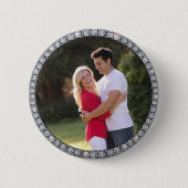 Bling ring aangepaste foto knop ronde button 5,7 cm (Voorkant)