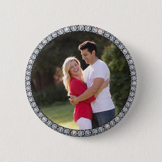 Bling ring aangepaste foto knop ronde button 5,7 cm (Voorkant)
