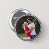 Bling ring aangepaste foto knop ronde button 5,7 cm (Voorkant /achterkant)