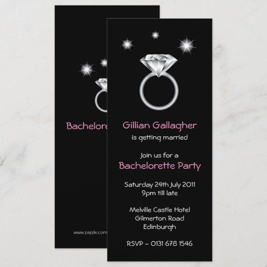 Bling Ring Bachelorette Kaart (Voorkant / Achterkant)