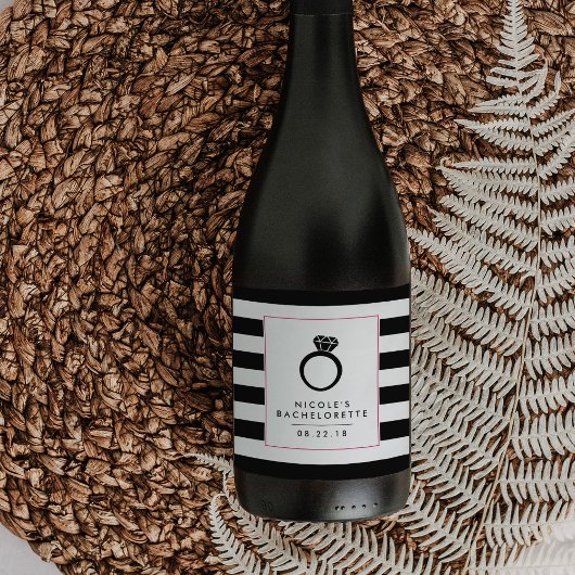 Bling Ring | Bachelorette Party Wijnetiketten Wijn Etiket
