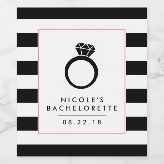 Bling Ring | Bachelorette Party Wijnetiketten Wijn Etiket (Enkel label)