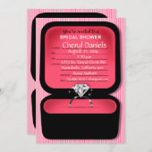 Bling Ring Box Vrijgezellenfeest koraal Kaart (Voorkant / Achterkant)