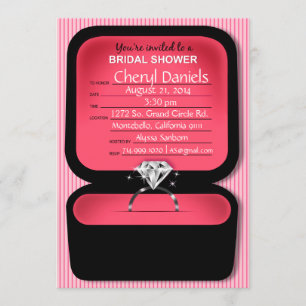 Bling Ring Box Vrijgezellenfeest koraal Kaart