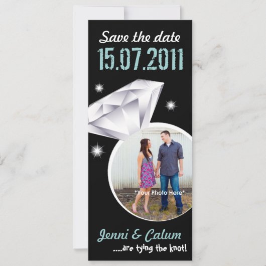 Bling Ring Je foto Weddenschap Opslaan Datum -groe Save The Date (Voorkant)