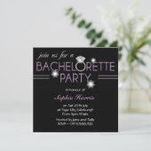 Bling Ring Paarse Bachelorette Kaart (Staand voorkant)