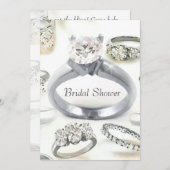 Bling Rings Bridal Shower Uitnodiging (Voorkant / Achterkant)