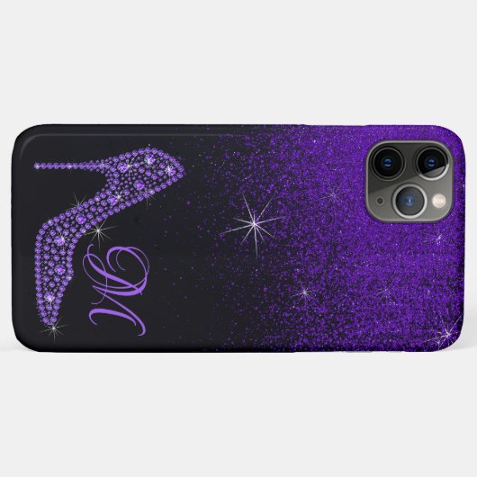 Bling Sparkle Diamond Glitter High Heels Paars Case-Mate iPhone Case (Achterkant (horizontaal))