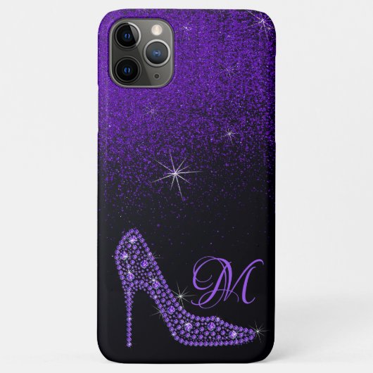 Bling Sparkle Diamond Glitter High Heels Paars Case-Mate iPhone Case (Achterkant)