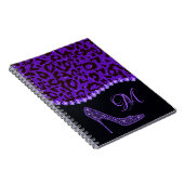 Bling Sparkle Diamond Glitter Leopard Paars Notitieboek (Rechterzijde)