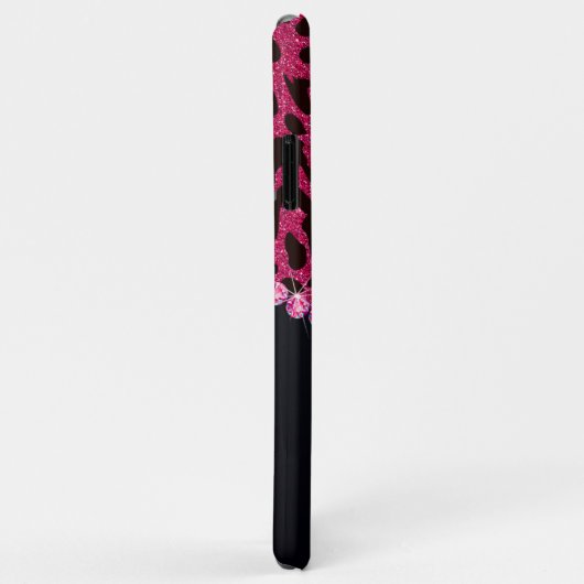 Bling Sparkle Diamond Glitter Leopard Pink Case-Mate iPhone Case (Achterkant/rechts)