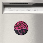 Bling Sparkle Diamond Glitter Leopard Pink Magneet (Insitu (Vaatwasser))