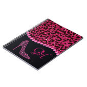 Bling Sparkle Diamond Glitter Leopard Pink Notitieboek (Linkerzijde)