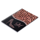 Bling Sparkle Diamond Glitter Leopard Roos Gold Notitieboek (Linkerzijde)