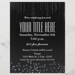 Bling Sparkle Elegant Glamor Event Flyer Poster