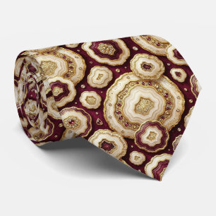 Bling & Sparkle   Luxe Bourgondische Geode Halsban Stropdas