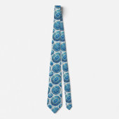 Bling & Sparkle | Luxe Oceaanblauwe Geode Halsband Stropdas (Voorkant)