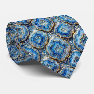 Bling & Sparkle   Luxe Oceaanblauwe Geode Halsband Stropdas