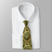 Bling & Sparkle | Luxe Olijfgouden Geode Necktie Stropdas (Gebonden)