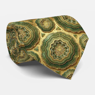 Bling & Sparkle   Luxe Olijfgouden Geode Necktie Stropdas