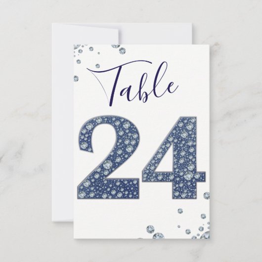 Bling Sparkle Table Number 24 (Denim & Diamonds Bl Kaart (Voorkant)