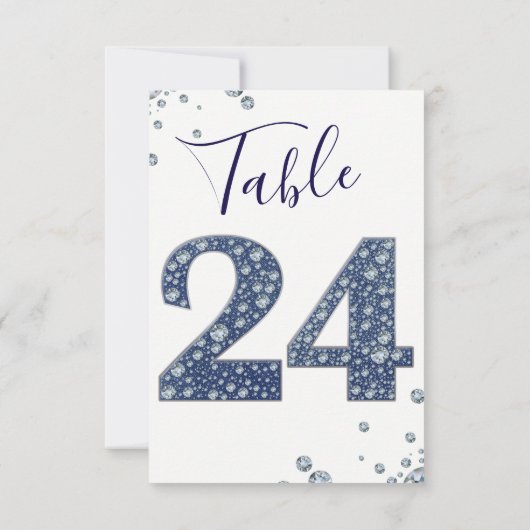 Bling Sparkle Table Number 24 (Denim & Diamonds Bl Kaart (Achterkant)