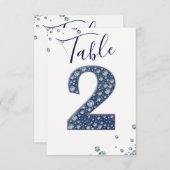 Bling Sparkle Table Number 2 2 Kaart (Voorkant / Achterkant)