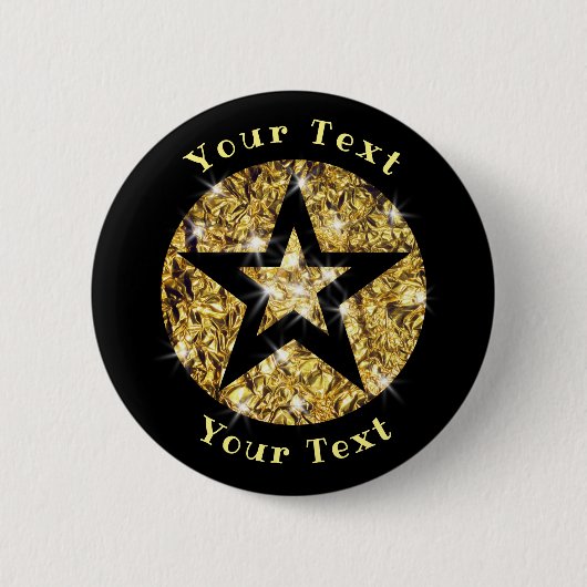 Bling Star-ontwerp Ronde Button 5,7 Cm (Voorkant)