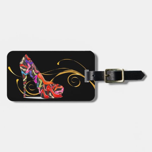 Bling Stiletto Hoge Hak Bagage / Bag Labels (Voorkant horizontaal)