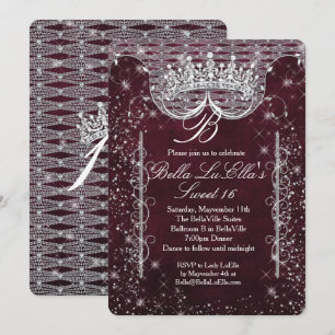 Bling Sweet 16 feestuitnodigingen, Mis Quince Anos Kaart