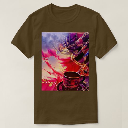 Bling tea cup t-shirt (Design voorkant)