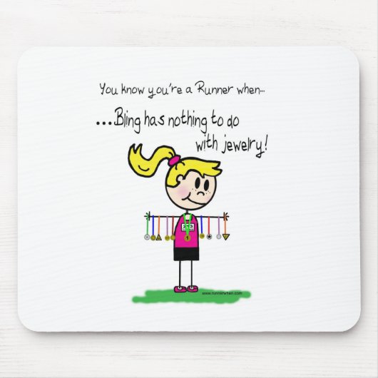 Bling van de Runner Muismat (Voorkant)
