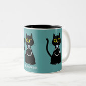 BLING WINK Funny Black Cat Proposal Two Tone Mok (Voorkant rechts)