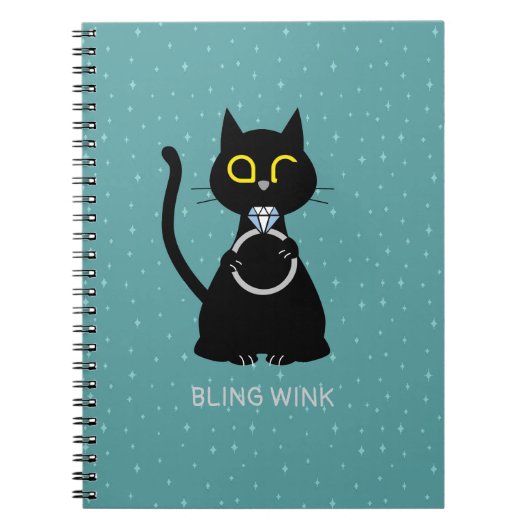 BLING WINK Funny Cat Proposal Notitieboek (Voorkant)