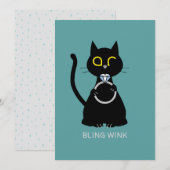 BLING WINK Funny Cat Proposal Wenskaart Feestdagenkaart (Voorkant / Achterkant)