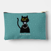 BLING WINK Grappig Zwart Kat Voorstel Pouch Etui (Achterkant)