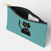 BLING WINK Grappig Zwart Kat Voorstel Pouch Etui (Open)