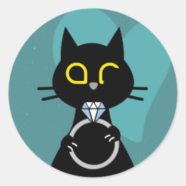 BLING WINK – Grappige Aanzoek Zwart Kat Sticker